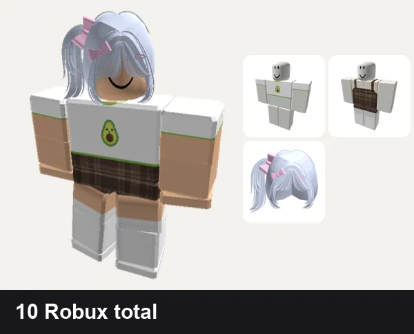 Aesthetic outfit almost free: 🥑aesthetic avocado🥑, preppy cottage core vintage plaid dress w socks, Cute Soft Blue Side Pigtails Hair Kawai W/ Bow