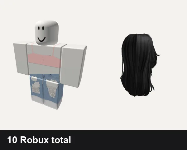 Almost free Aesthetic Roblox outfits: ā
Aesthetic pastel Pink top black white valentines, Cute ripped Jeans Y2k aesthetic vintage girl ok, (FREE UGC) Aesthetic Messy Combo Hair