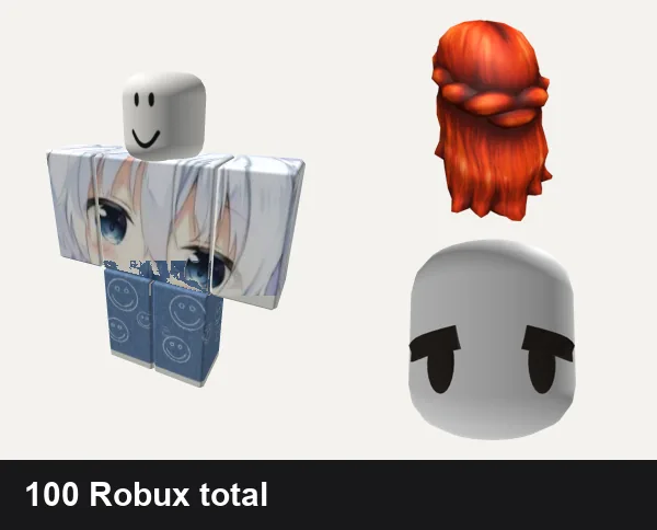 Aesthetic Roblox outfits under 100 Robux: Anime Aesthetic Neko Girl Waifus Japanese loli, thrifted vintage aesthetic indie kid mom jeans, Belle Of Belfast Long Red Hair, ⊱┊soft cute eyelash face