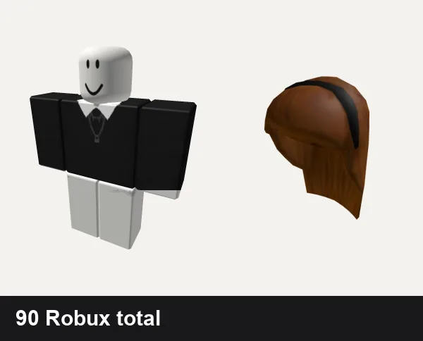 Aesthetic Roblox outfits under 100 Robux: y2k Black Aesthetic, cottage core dress white preppy xmas Christmas, Cinnamon Hair