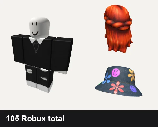 Aesthetic Roblox outfits under 200 Robux: y2k Black Aesthetic, y2k black jeans ripped aesthetic vintage preppy, Belle Of Belfast Long Red Hair, 80s Aesthetic Hat