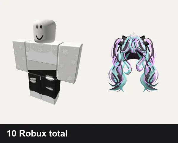 Aesthetic Roblox outfits under 50 Robux: āļøCute White Aesthetic Vintage Winter Christmas, y2k black jeans ripped aesthetic vintage preppy, Pastel Goth Princess Hair