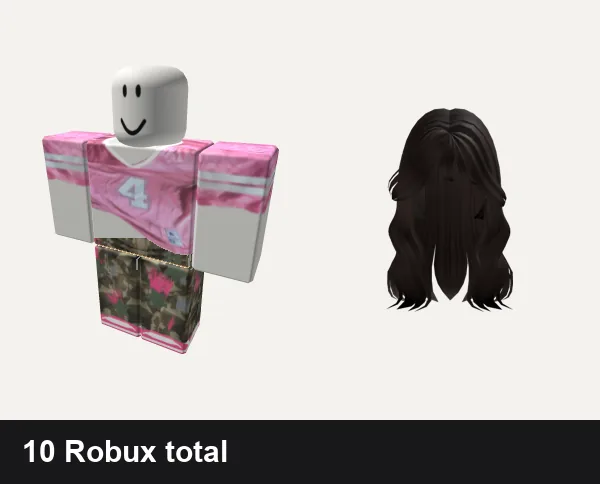 Baddie Roblox outfit ideas: pink baddie nfl jersey, Star Denim Camo Pants W Pink Dunks Baddie, Baddie hair brown