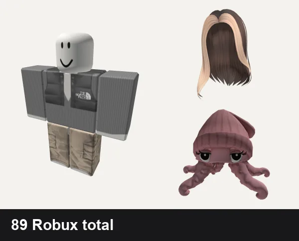 Baddie Roblox outfits under 100 Robux: grey northface chav roadman baddie romper bodysuit, baddie, Popular Girl Blonde & Brown Hair, Pink Octo Baddie 💅 | Code: POB