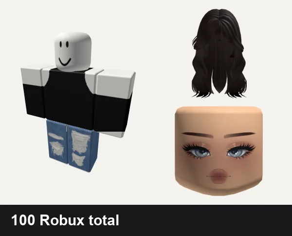 Baddie Roblox outfits under 100 Robux: Black Bodysuit Turtle Neck Wedgie Baddie Thigh Sho, rogangster cyber y2k ok baddie gyaru drain, Baddie hair brown, Mean Girl Cute Mask Light Brown