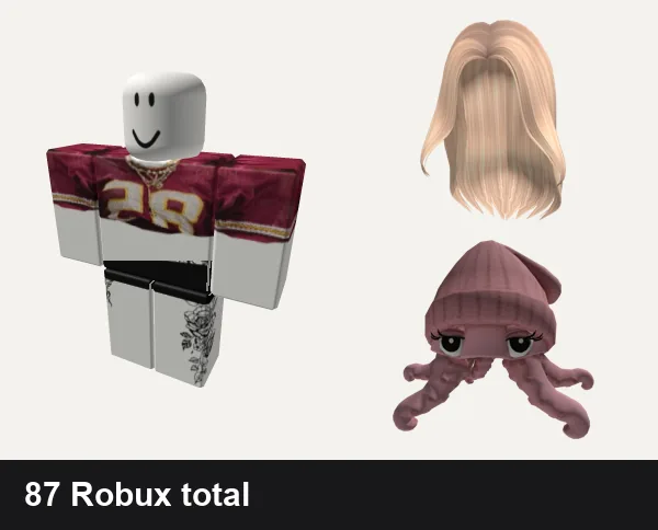 Baddie Roblox outfits under 200 Robux: red baddie jersey, Mandraka baddie moe emo y2k, California Girl Blonde Hair, Pink Octo Baddie 💅 | Code: POB