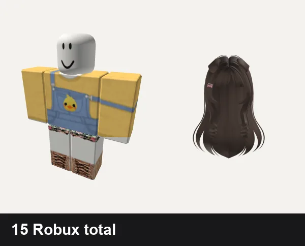 Almost free Cute Roblox outfits: 🐣Cute easter chick overalls🐣 eatser chicken, ✪ Floral Designer Cute Outfit, Brown Cute Puppy Ear Hair (Free)