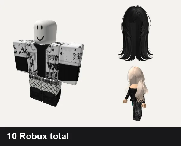 Almost free Emo Roblox outfits: Emo Goth Graffiti Black and White, ✅ black y2k cross cyber tank top dahood emo shorts, Emo Hair, FREE UGC Emo Girl Avatar Shoulder