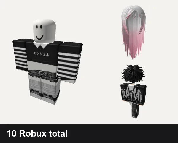 Emo Roblox outfits under 100 Robux: ✅ black y2k cross cyber tank da hood emo stripe, y2k graveyard outfit grey silver star vkei, Long Wispy Emo Hair in Blushed Rose, Emo Boy Avatar