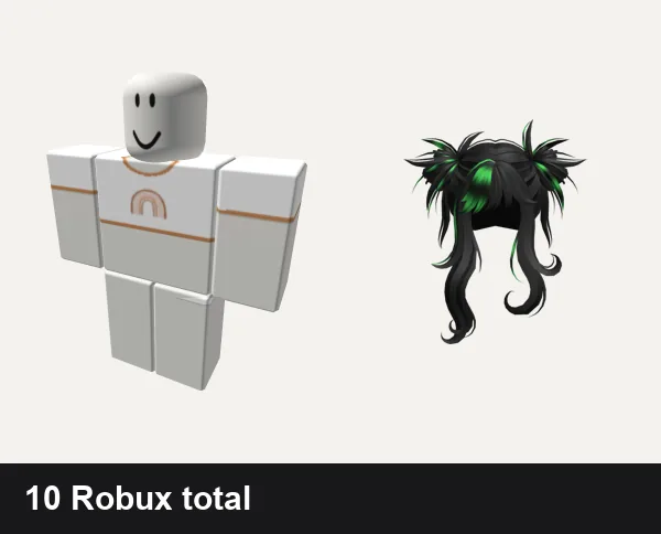 Preppy Roblox outfits under 50 Robux: preppy rainbow boho 🌈, preppy white silk skirt boho, Preppy Double Bun