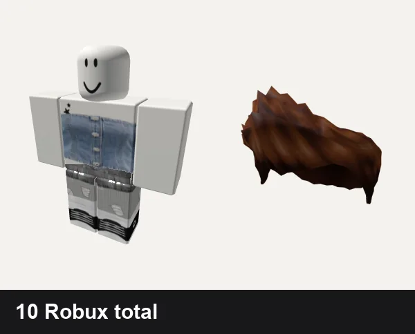 Streetwear Roblox outfits under 100 Robux: acubi thrifted jeans y2k streetwear 2000s, y2k grunge ludic punk cyber streetwear vamp emo ok, Brown Charmer Hair