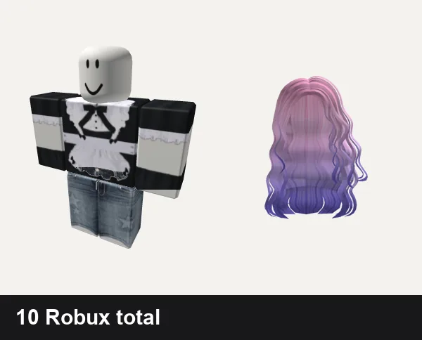 Almost free Y2K Roblox outfits: maid outfit catgirl anime troll y2k emo, y2k white star da hood jeans outfit vkei, Y2K Pink/Purple Long Hair