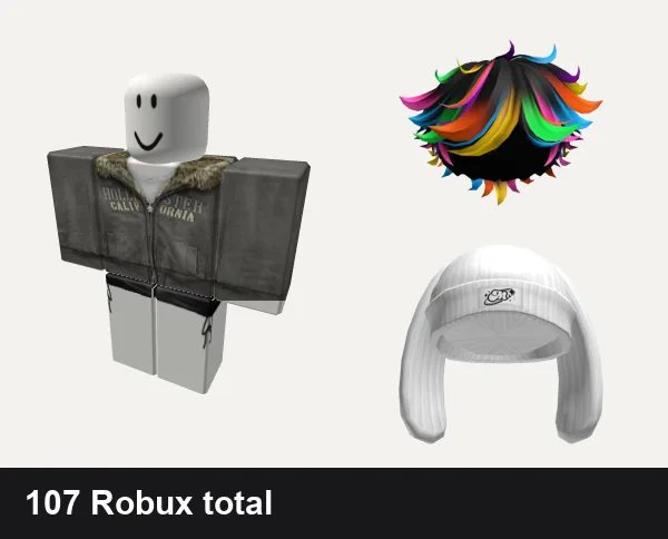 Y2K Roblox outfits under 200 Robux: 2000 y2k winter emo, Black Silk Mini Dress necklace jeans y2k goth, Catalog Avatar Creator: Messy Y2K Summer Boy Hair, Y2K White Knitted Rabbit Beanie