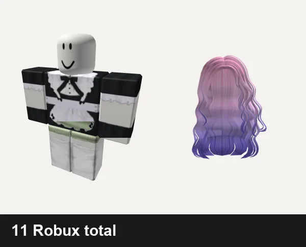 Y2K Roblox outfits under 50 Robux: maid outfit catgirl anime troll y2k emo, 🌱 green y2k cottagecore kawaii vintage dress, Y2K Pink/Purple Long Hair